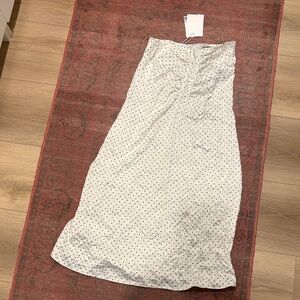Ganni White and Black Polka Dot Maxi Skirt